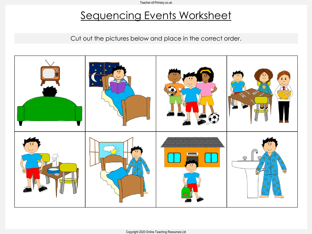 Sequencing Events Worksheet Math Kindergarten