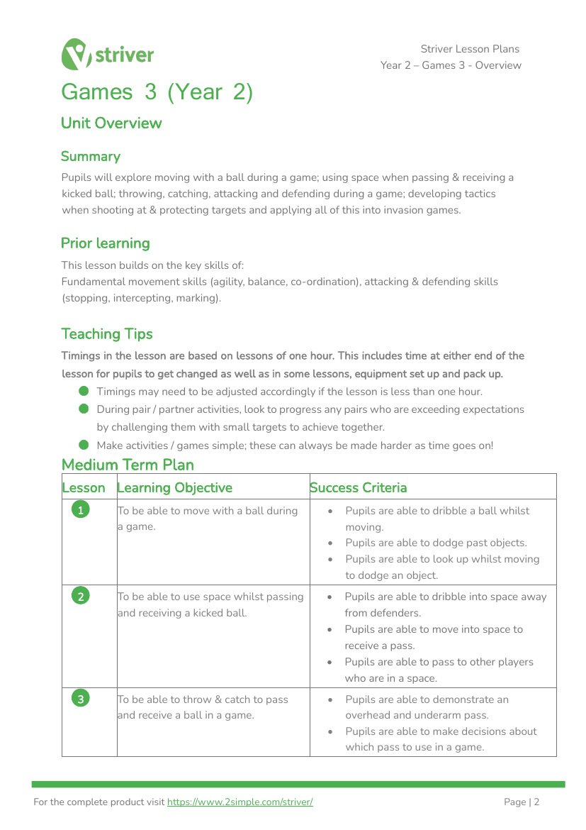 Games 3 - Unit Overview