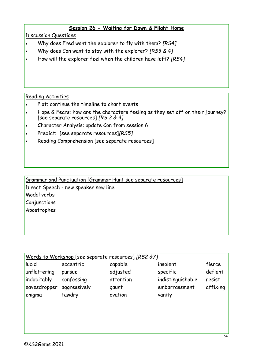 The Explorer - Session 26 - Worksheet