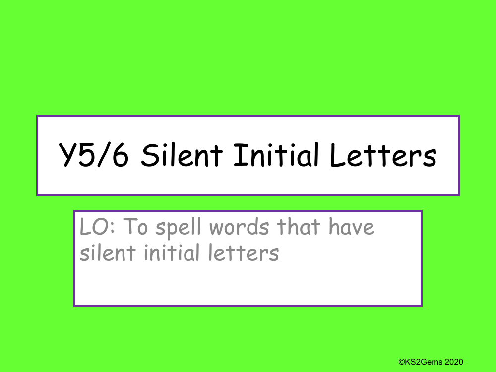 Silent Initial Letters Presentation