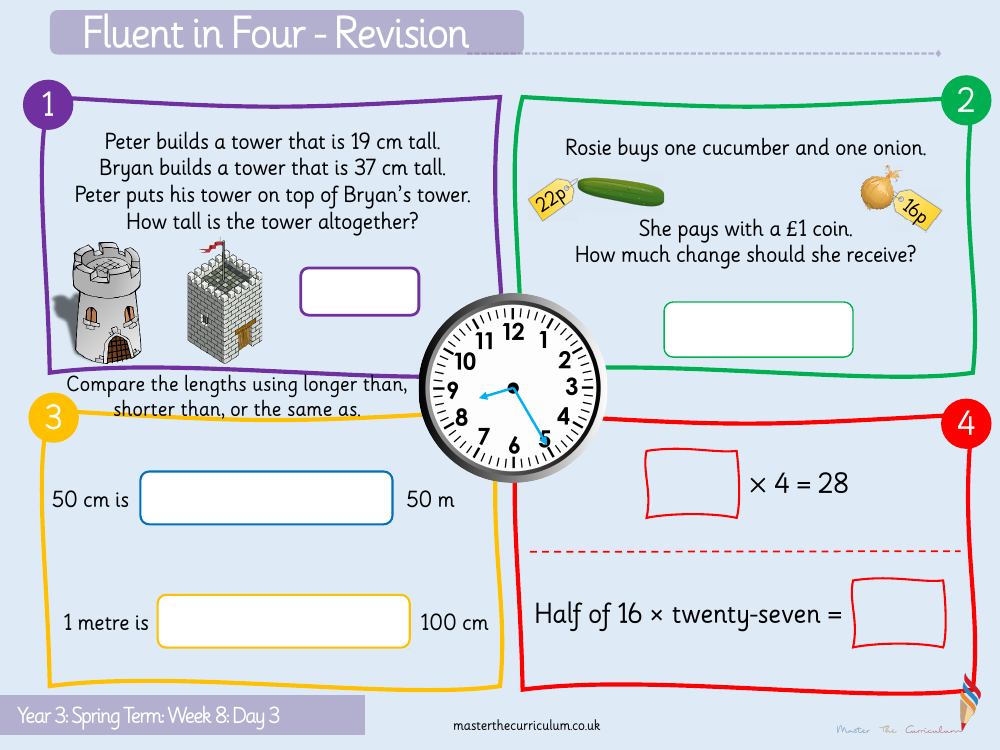 Length and Perimeter - Equivalent Lengths m and cm - Starter