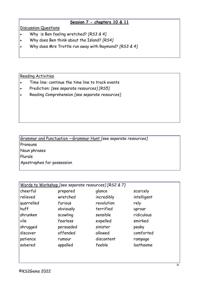 The Secret of Platform 13 - Session 7 - Worksheet