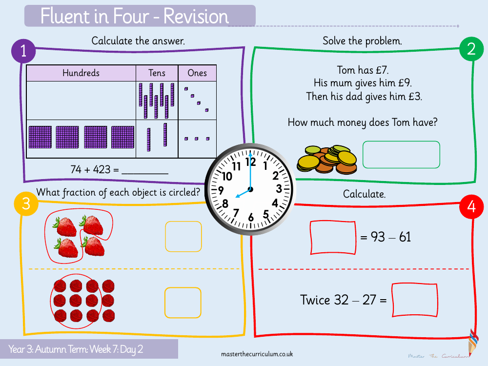 Addition and subtraction - Add a two-digit and ​three-digit number crossing 10 or 100​ - Starter