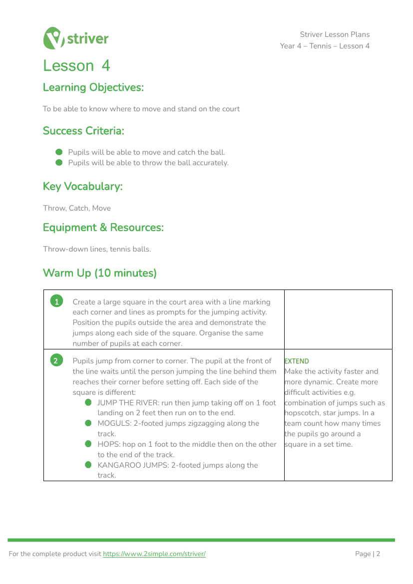 Tennis - Lesson 4