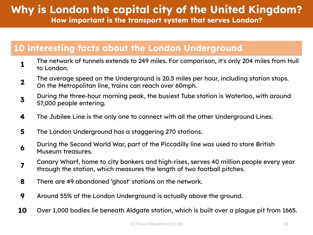 10 interesting facts about the London Underground