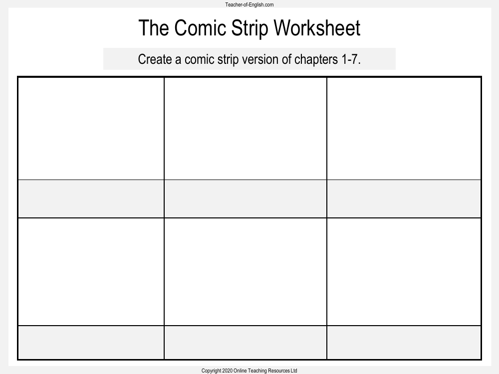 Charlie and the Chocolate Factory - Lesson 5: Got the Plot?  - Comic Strip Worksheet