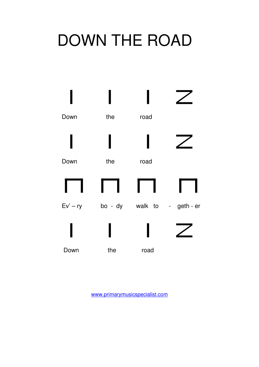 Instrumental Year 1 Notations - Down the road stick notation