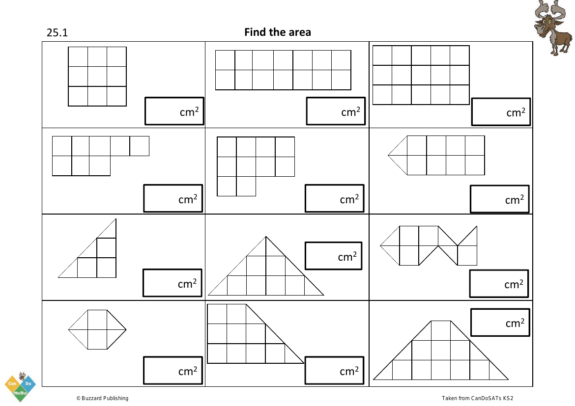 Calculate and compare the area of squares and rectangles including using standard units [M7]