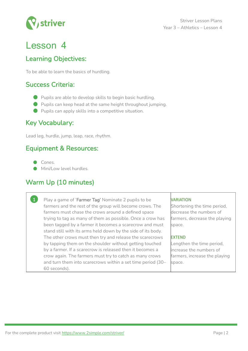 Athletics - Lesson 4