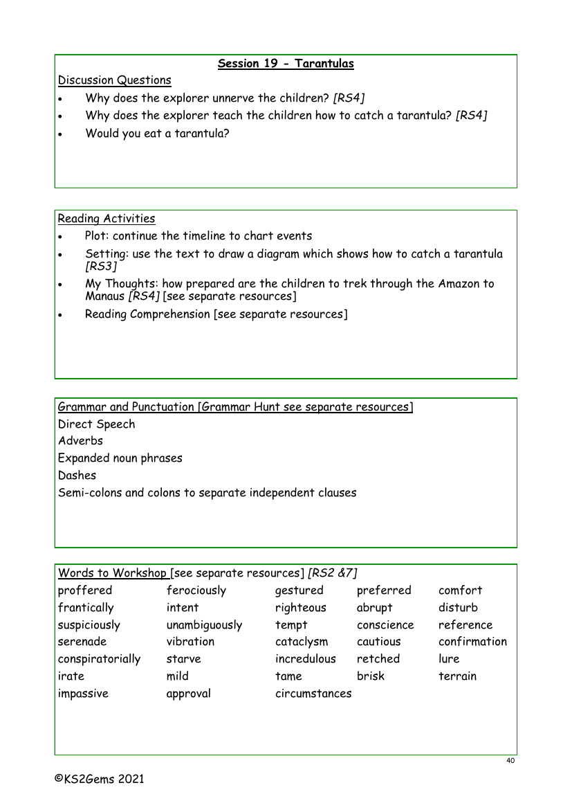 The Explorer - Session 19 - Worksheet