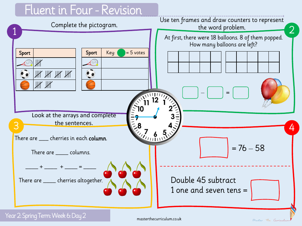 Statistics - Draw pictograms 2, 5 & 10 - Starter