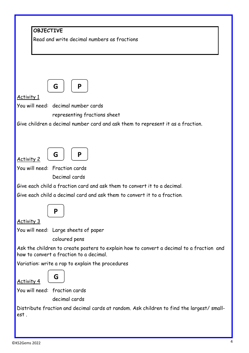 Decimals as fractions worksheet