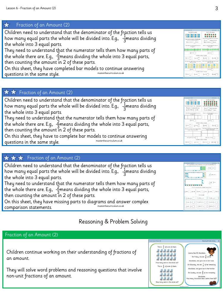 Fractions - Fraction of an amount 2 - Worksheet