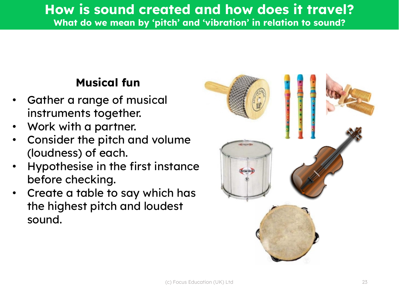 Musical fun - Investigation instructions