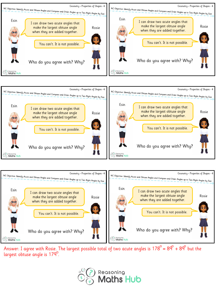 Identify Acute And Obtuse Angles And Compare And Order Angles Up To Two