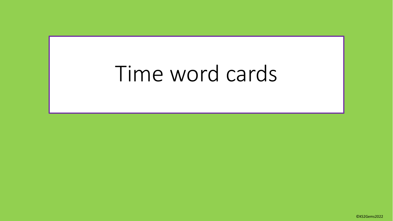 Time word Cards