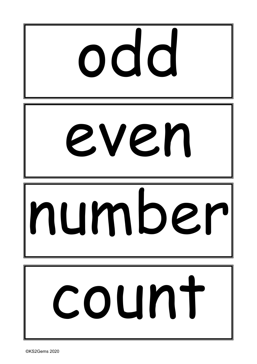 Vocabulary - Number and number sequences