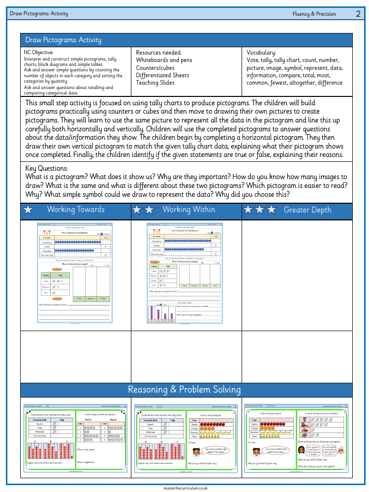 Statistics - Make tally charts 2 - Worksheet