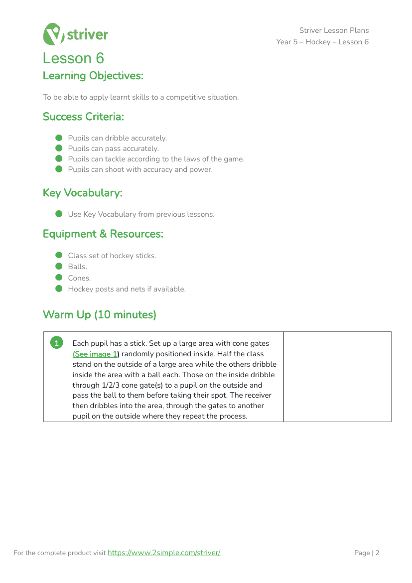 Hockey - Lesson 6