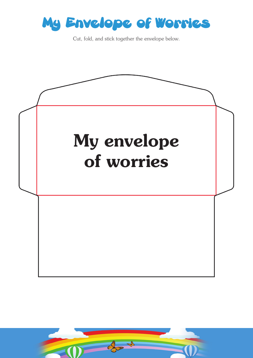 Worry - My Envelope Of Worries - Worksheet