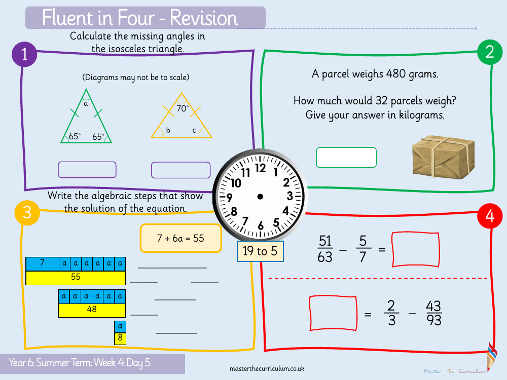 Properties of Shape - Angles in a Triangle – Missing Angles (3) - Starter