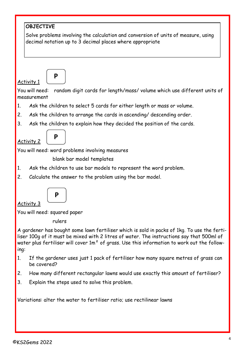 Solve problems with unit conversion worksheet