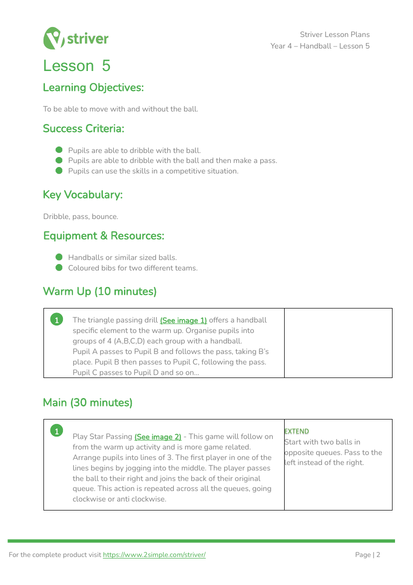 Handball - Lesson 5