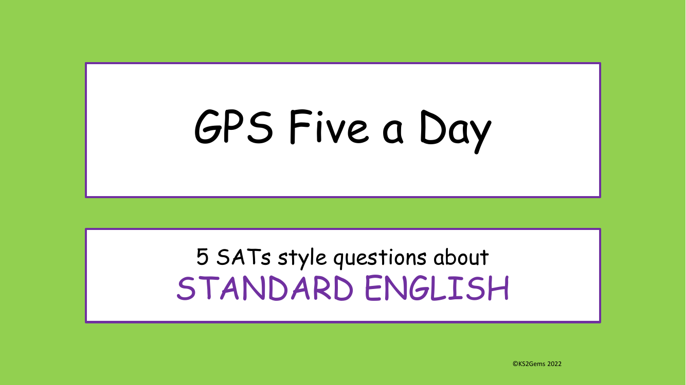 Standard English SATs Style Questions