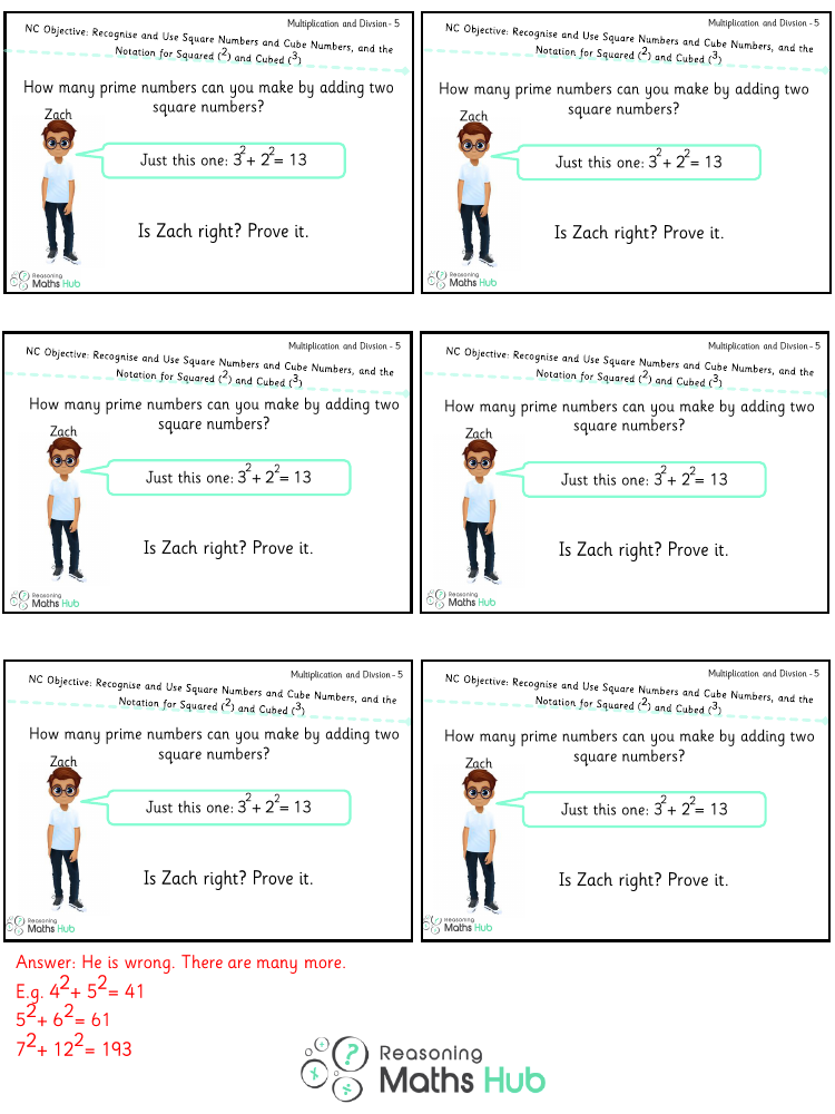 Recognise and use square numbers and cube numbers 2 - Reasoning