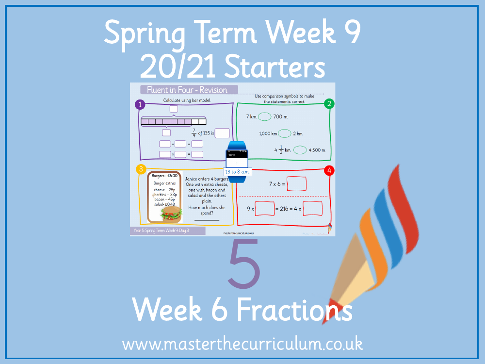 Fractions - Calculate Fractions of a Quantity - Starter