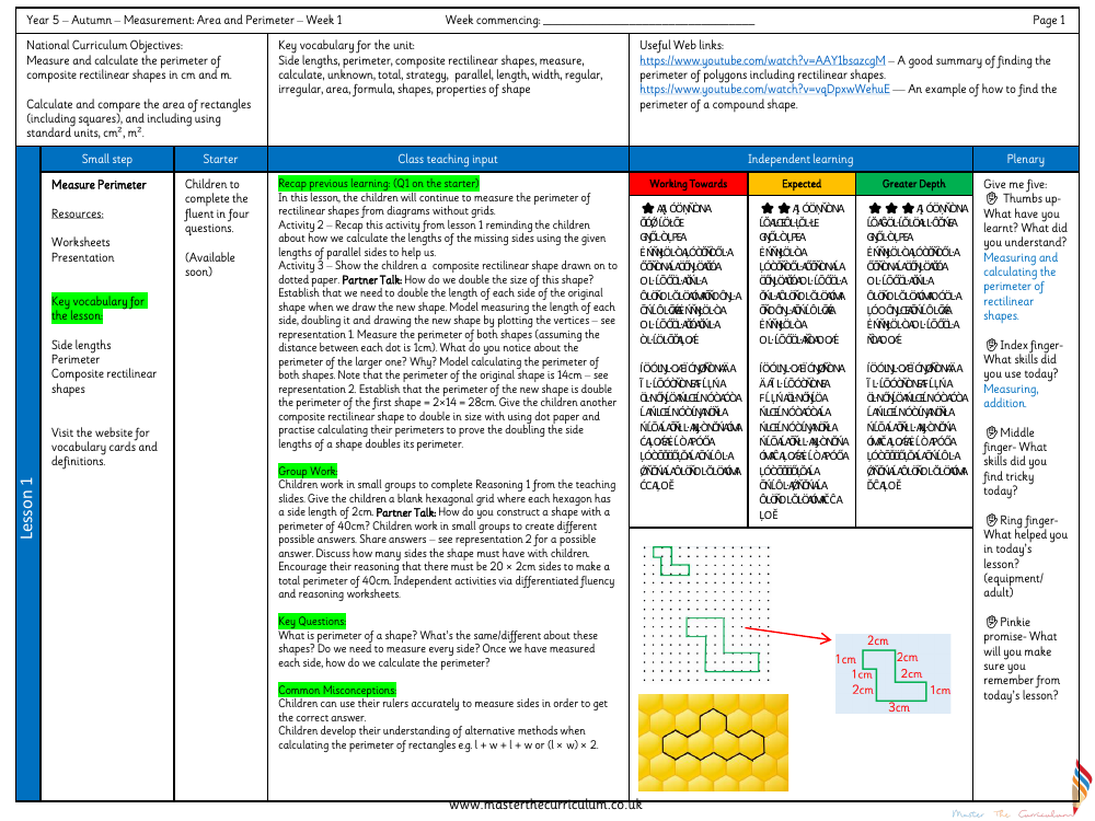 Perimeter and Area - Measure Perimeter - Planning