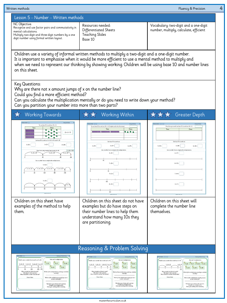 Multiplication and Division - Written Methods - Worksheet