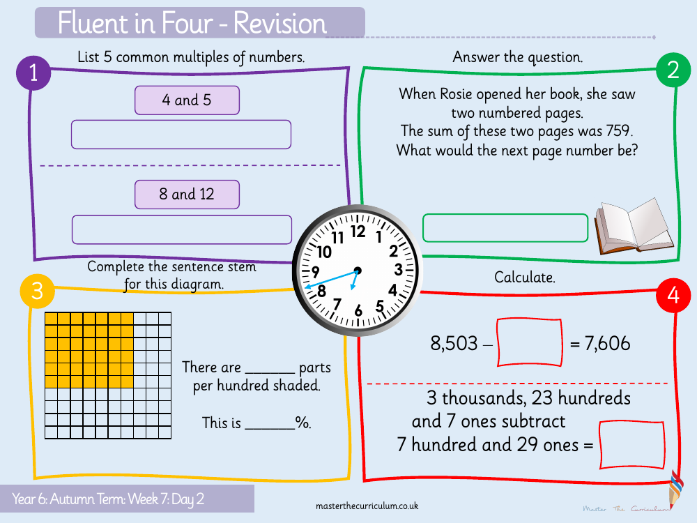 Addition, Subtraction, Multiplication and Division - Primes to 100 - Starter