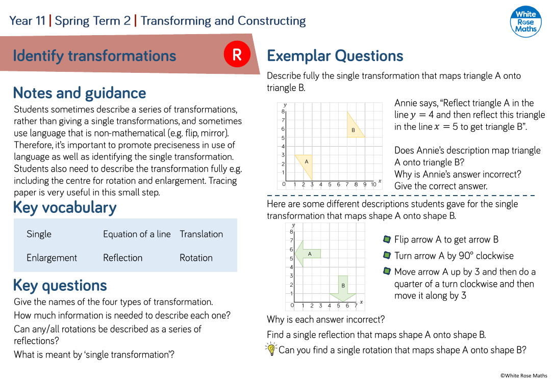 Identify transformations: