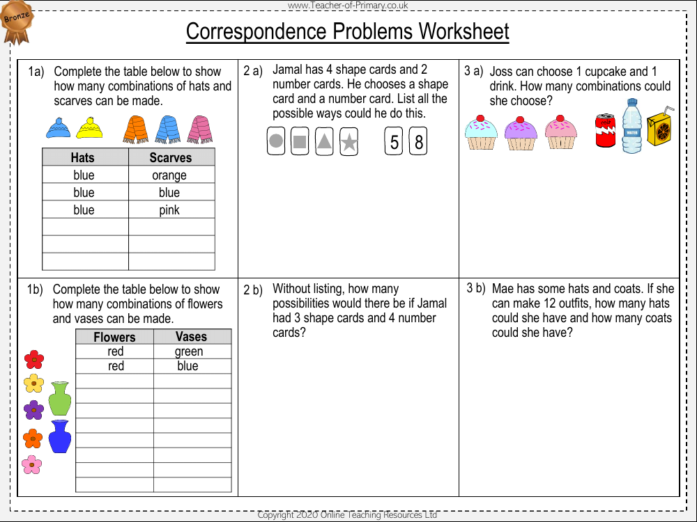 Correspondence Problems - Worksheet