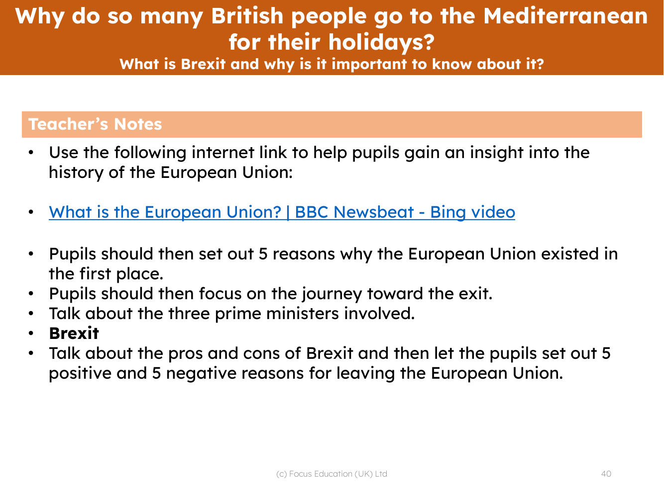 What is Brexit and why is it important to know about it? - Teacher notes