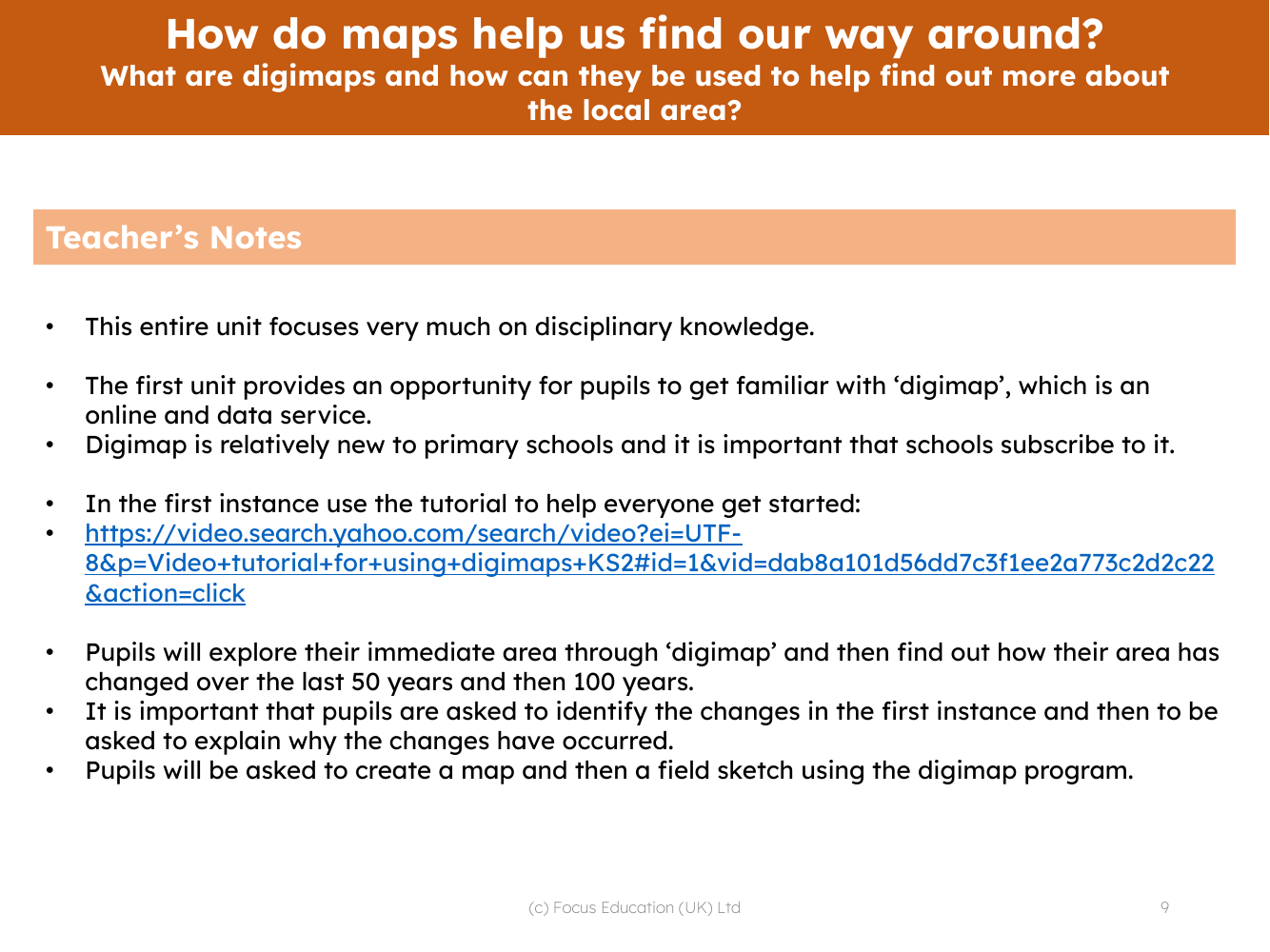 What are digimaps and how can they be used to help find out more about the local area? - Teacher notes