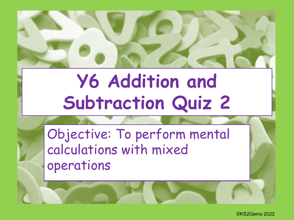 Mixed operations Quiz