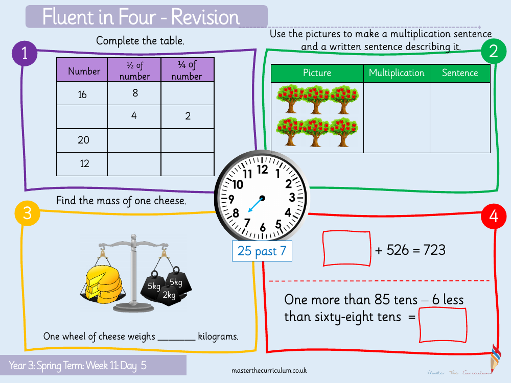 Fractions - Find a quarter - Starter