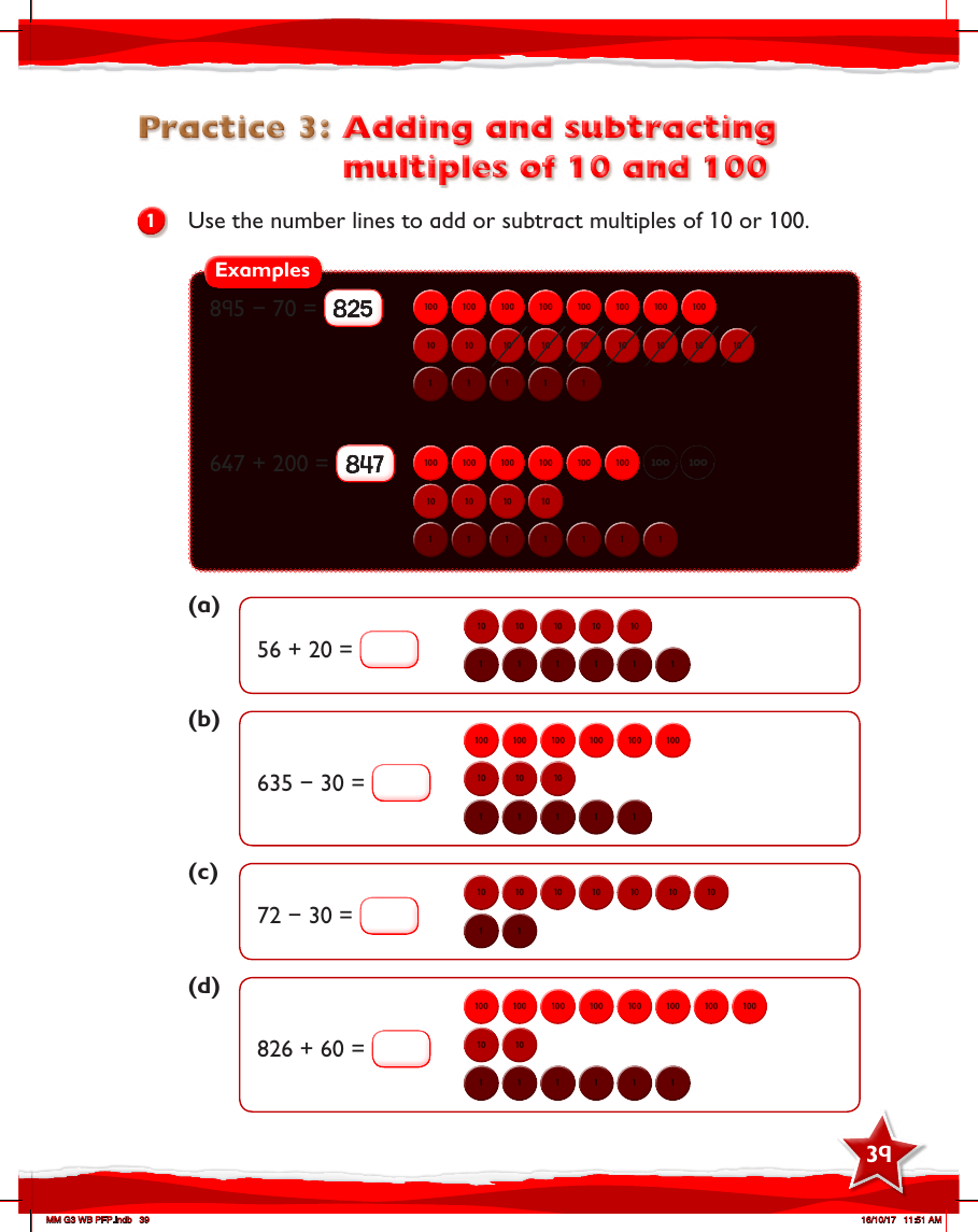 Max Maths, Year 3, Work Book, Adding and subtracting multiples of 10 and 100
