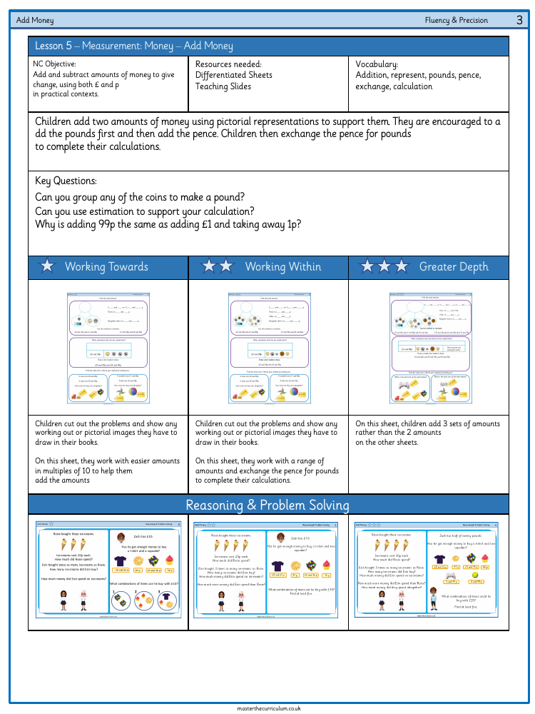 Money - Add money - Worksheet