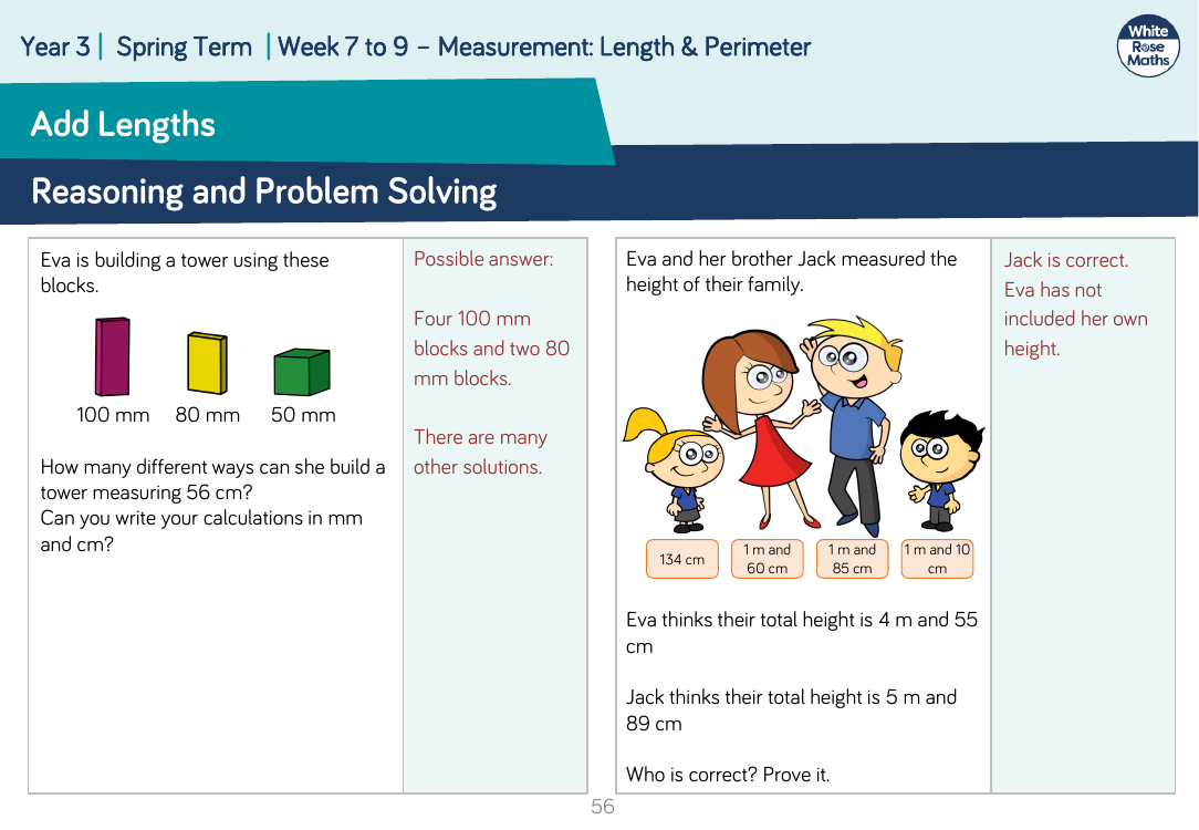 Add lengths: Reasoning and Problem Solving