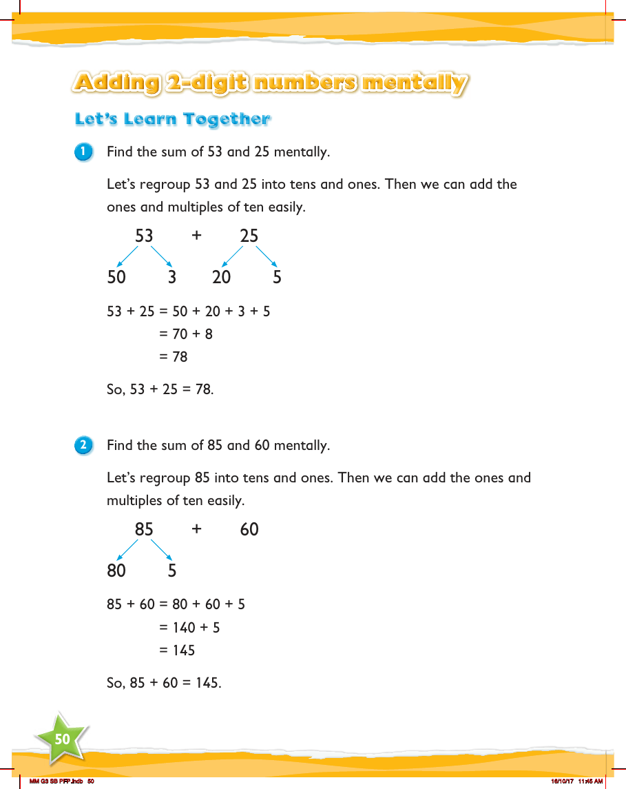 Max Maths, Year 3, Learn together, Adding 2-digit numbers mentally (1)