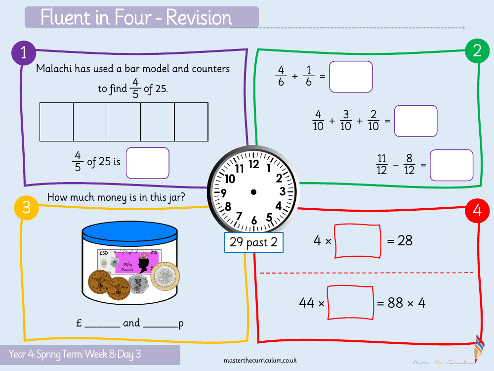 Fractions - Fractions of a quantity - Starter