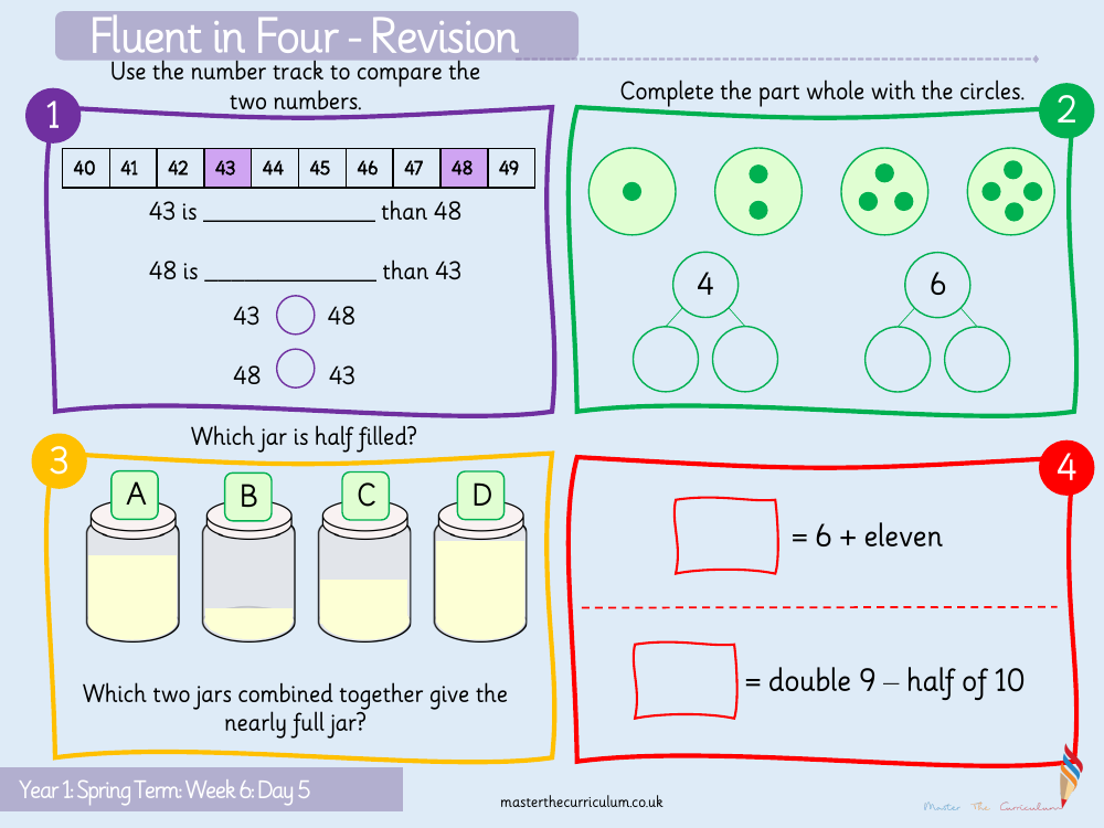 Place Value within 50 - Order numbers within 50 - Starter