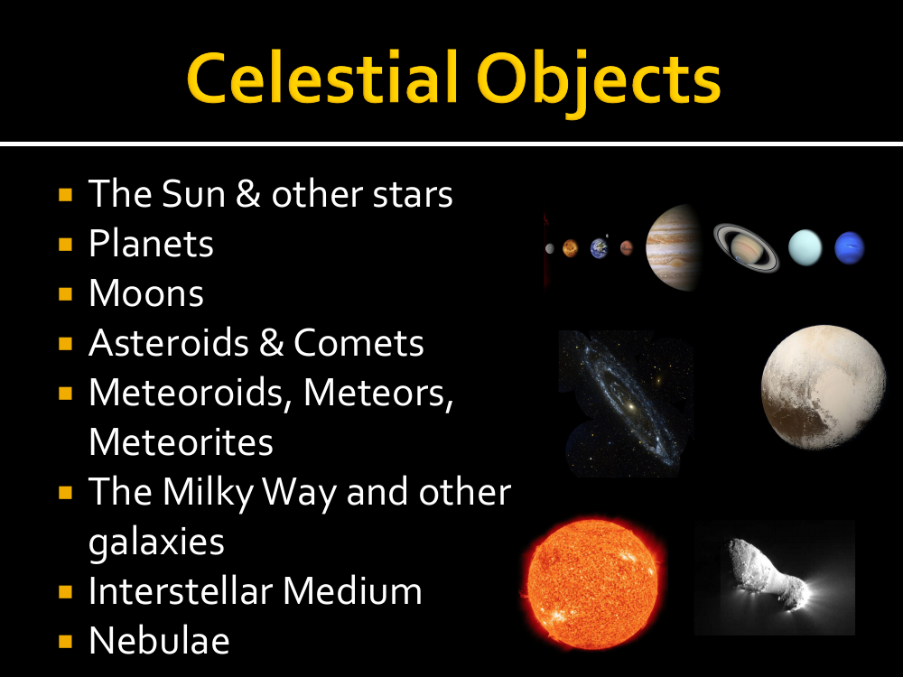 Celestial Objects - Entities in Space - Teaching Presentation