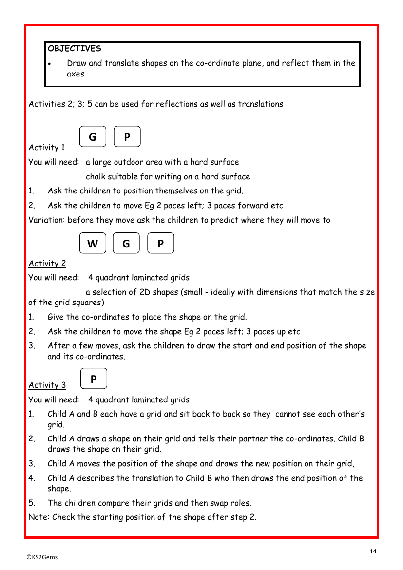 Translation and reflection worksheet