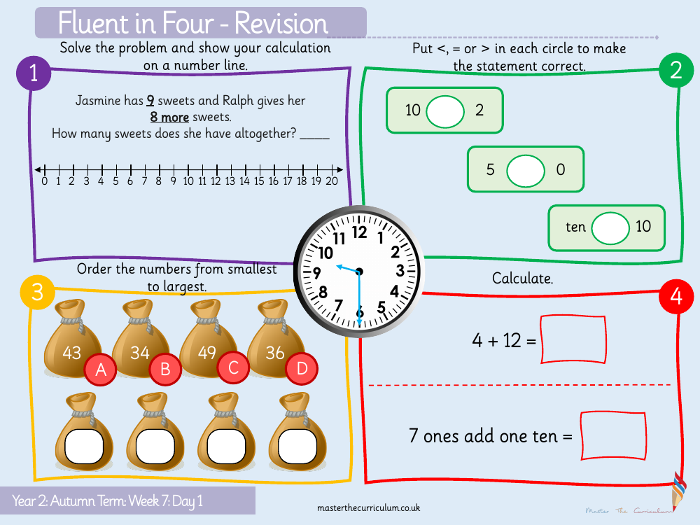 Addition and subtraction - Add two-digit and one-digit numbers - Starter