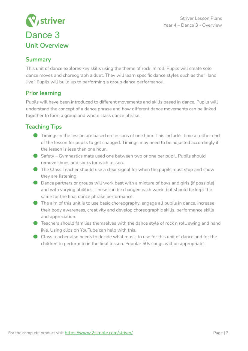 Dance 3 - Unit Overview