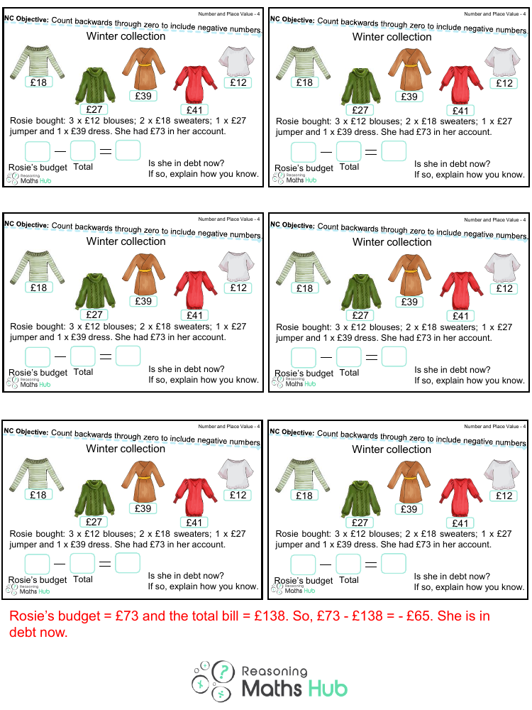 Negative Numbers Reasoning 4 - Reasoning